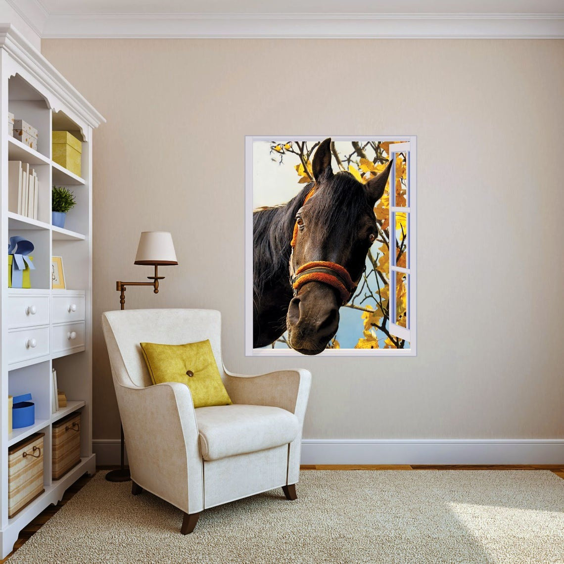 Horse in window wall sticker