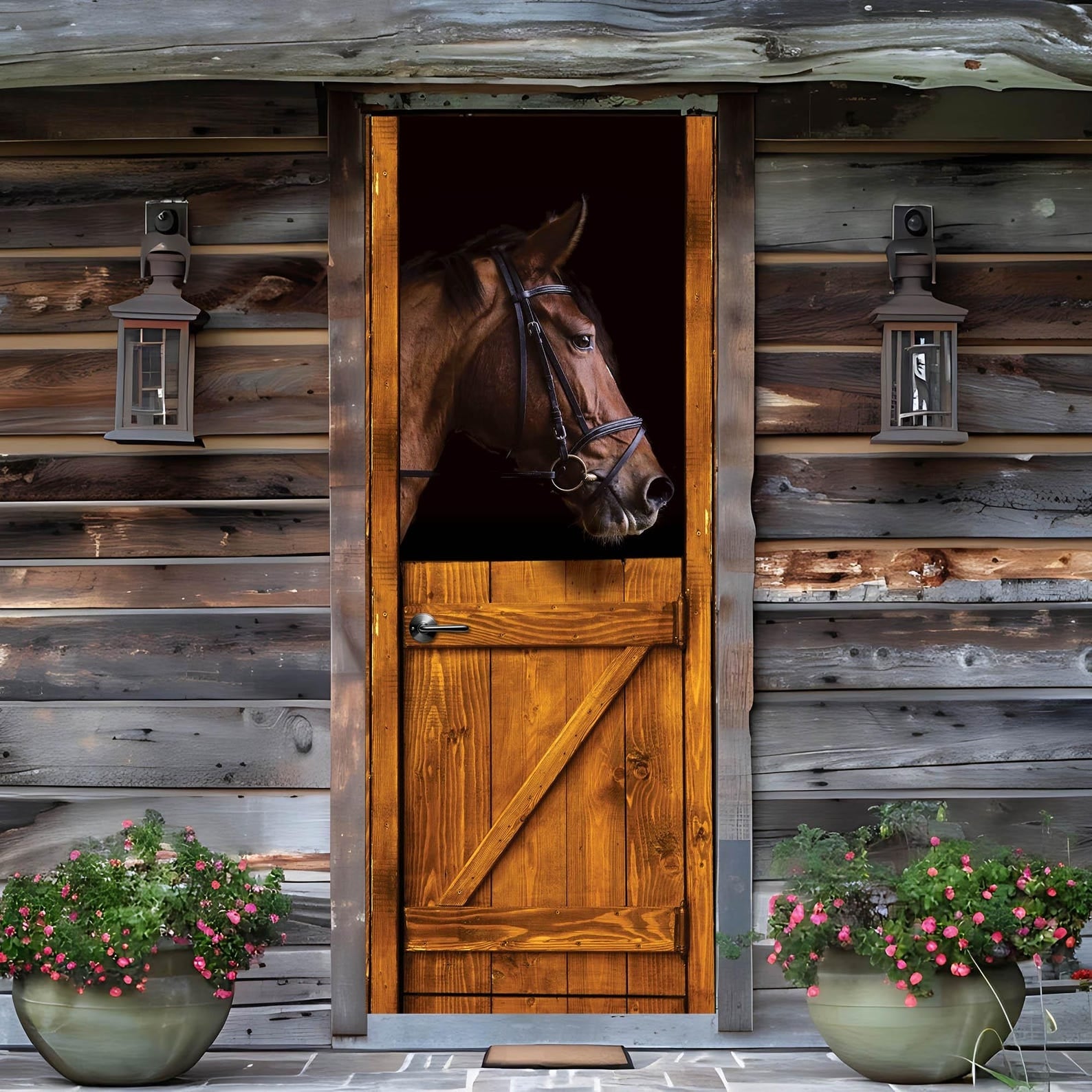 horse door sticer