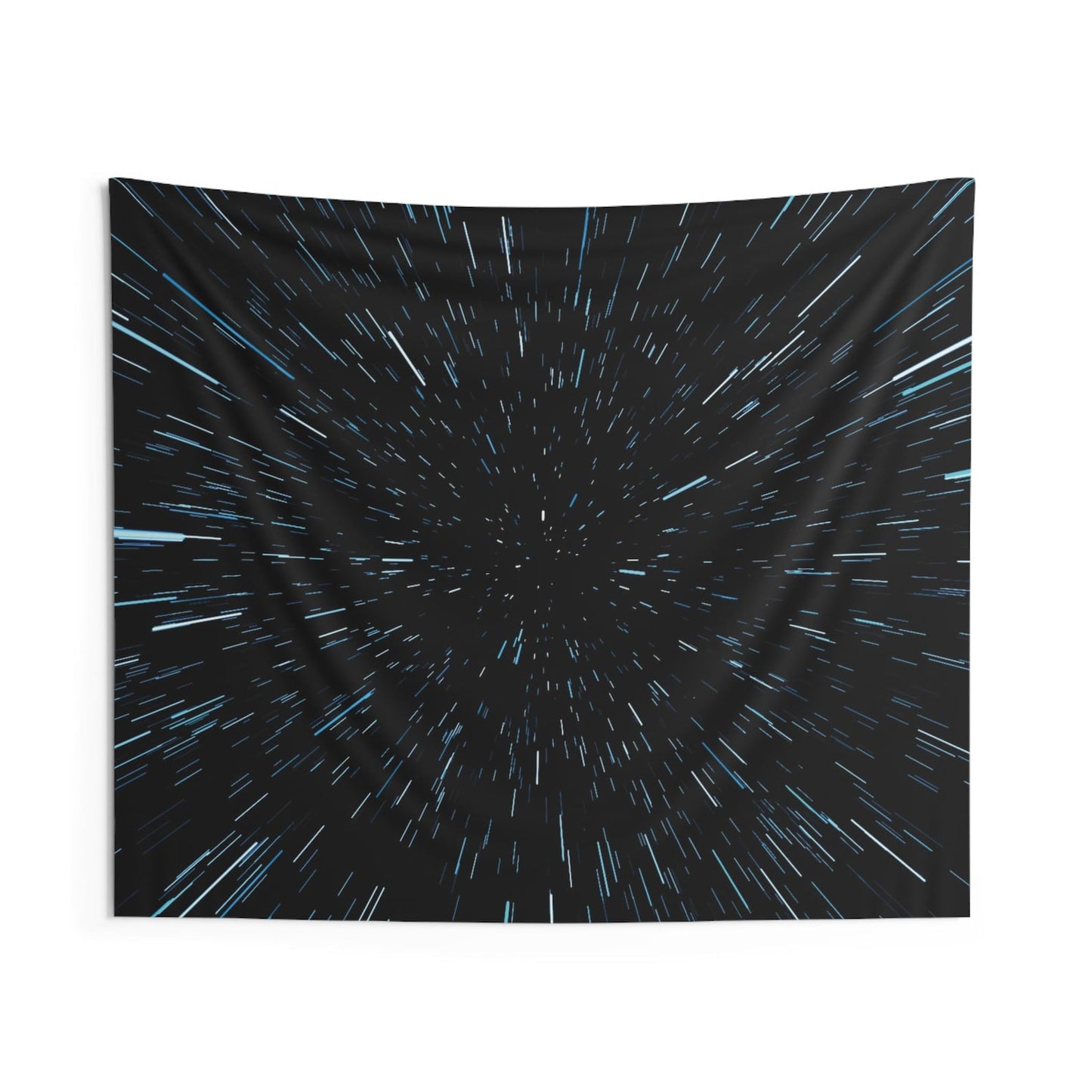 Star Hyperspace Large Wall Tapestry | Zoom Background Fabric Mural | Rental-Friendly