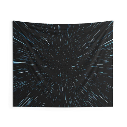 Star Hyperspace Large Wall Tapestry | Zoom Background Fabric Mural | Rental-Friendly