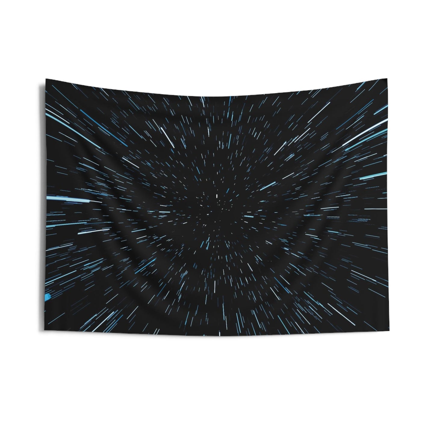 Star Hyperspace Large Wall Tapestry | Zoom Background Fabric Mural | Rental-Friendly