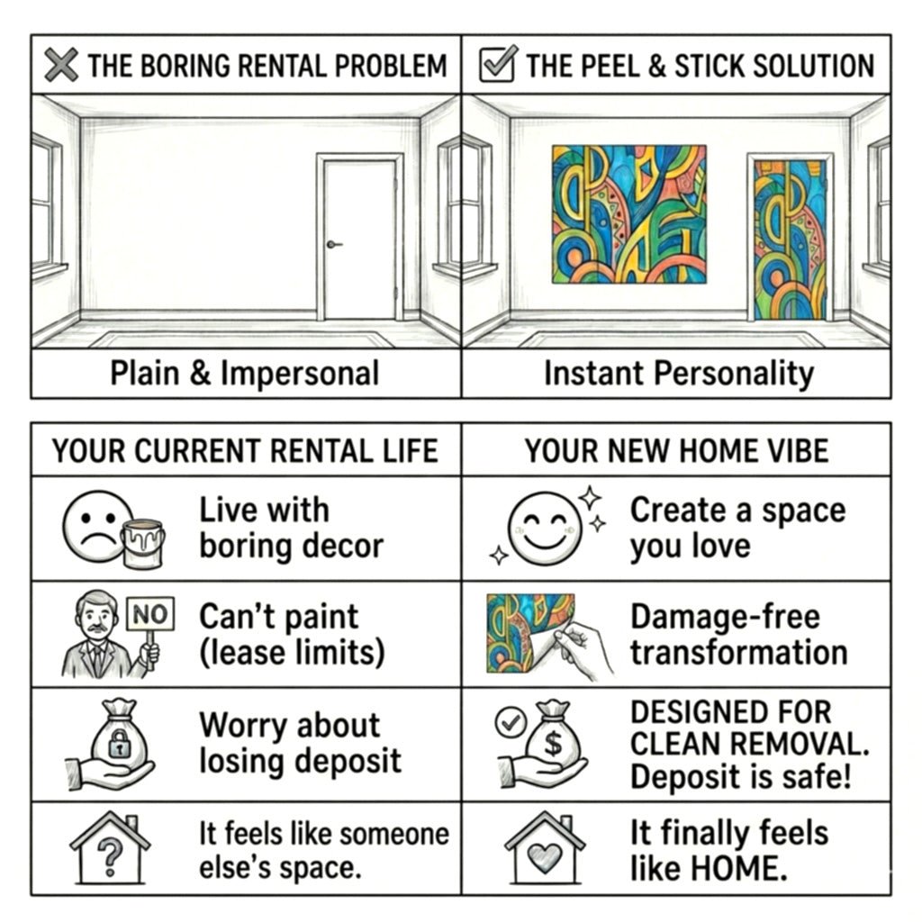 Funny Cow - Bathroom Door Mural | Seamless 1-Piece Laminated Vinyl Wrap