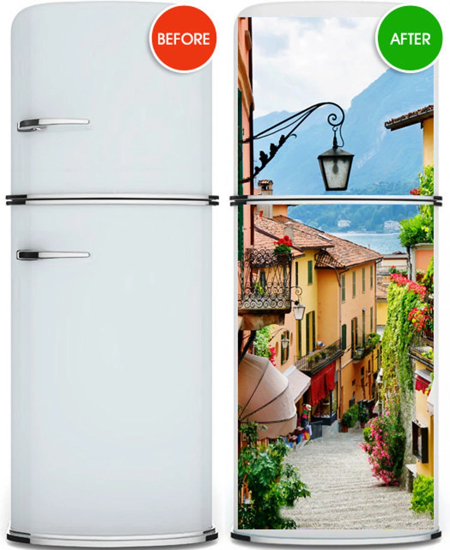 Italian Street fridge door sticker mural