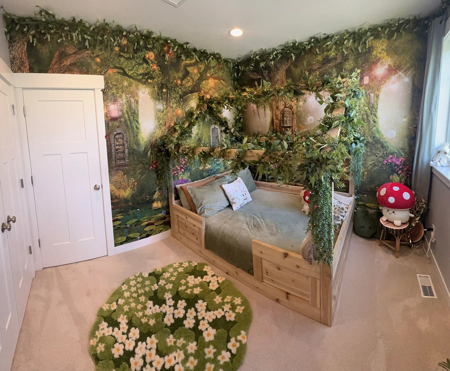 Nursery Wall Decal. Fairy mural. Forest wall covering