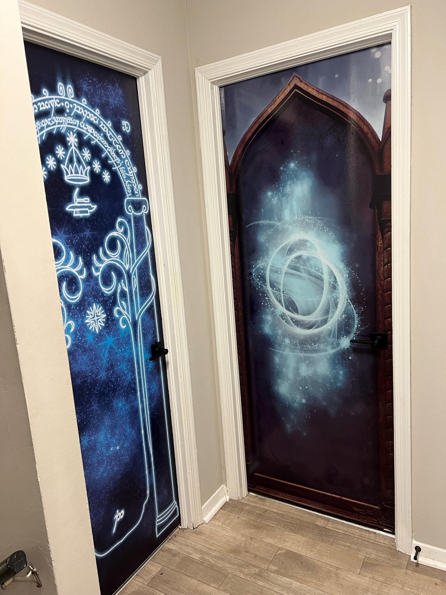 Magic Gate, Doors of Durin full door sticker mural, self-adhesive, single piece