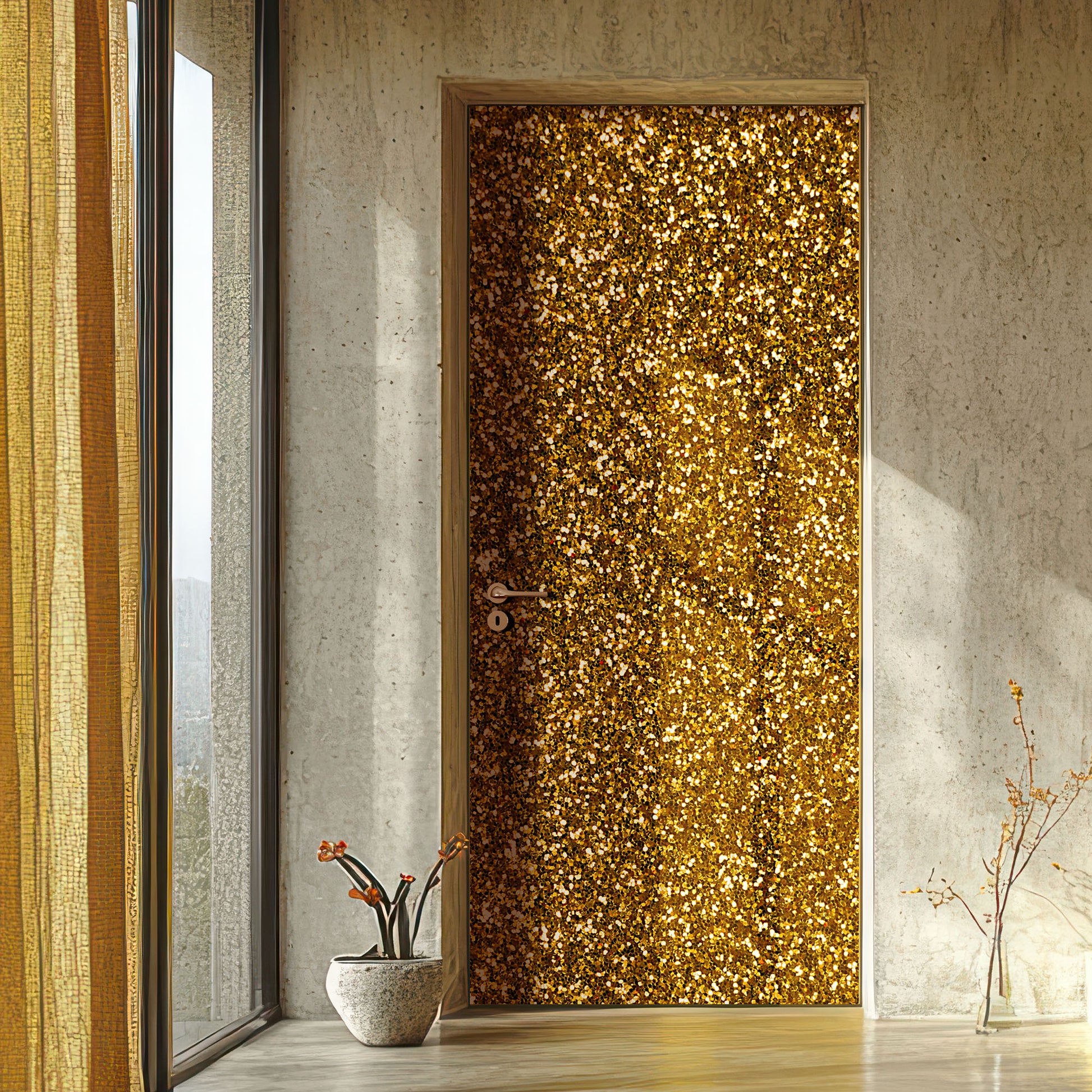 Gold door mural