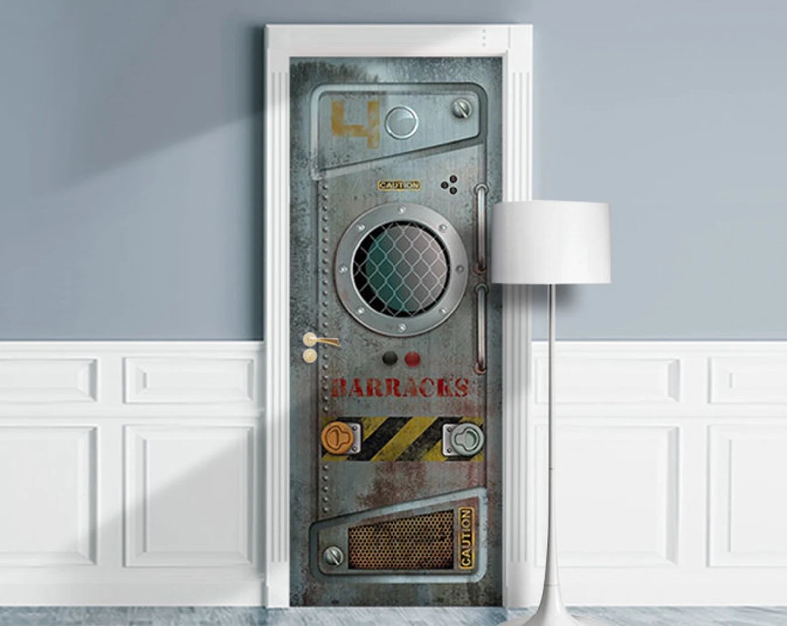 Bunker, Sci-Fi Armored porthole door sticker mural