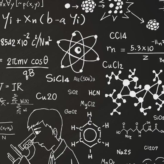 Educational Door Wrap Hand Drawn Chemistry Formula Decal Skin