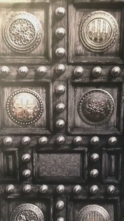 Fortress Knight Black Entrance, Castle door sticker mural, self-adhesive, single piece