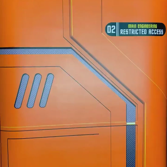 Sci-Fi Laboratory Portal Door Wrap 3D Orange Blast Door