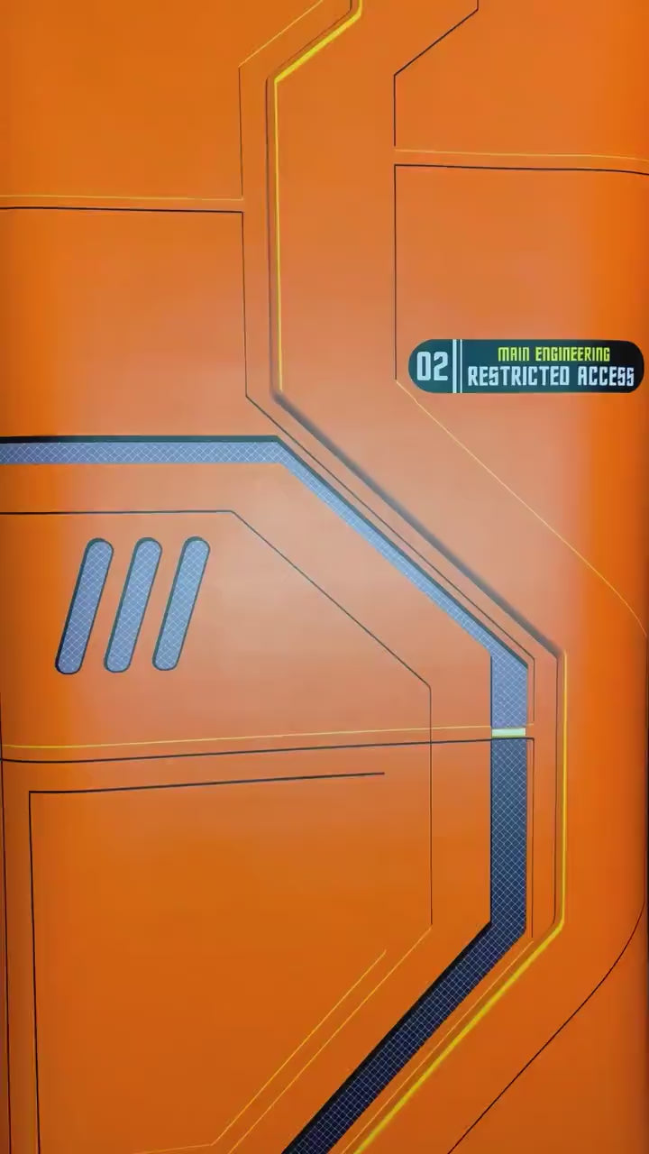 Sci-Fi Laboratory Portal Door Wrap 3D Orange Blast Door