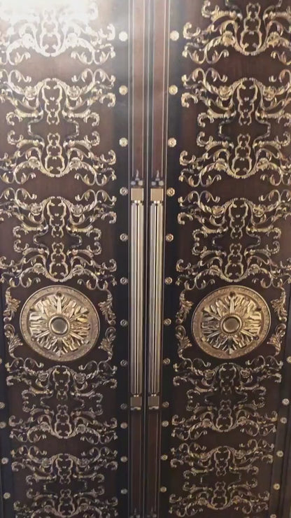 Antique Carved Door Wrap | Luxury Gold | Victorian Palace | 1 Piece, Peel & Stick