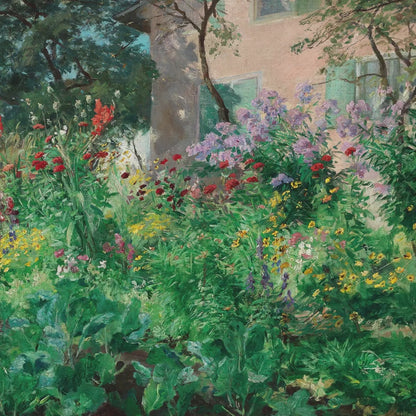 19th century fine art English country garden watercolor reproduction wall mural