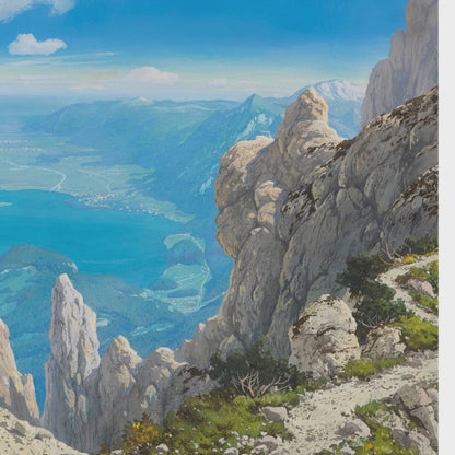 Early 20th century vintage mountain canyon landscape fine art wall mural