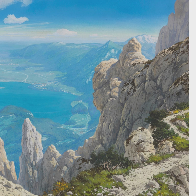 Early 20th century vintage mountain canyon landscape fine art wall mural