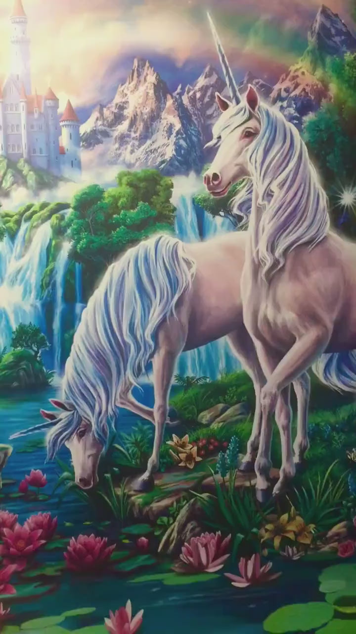 Magic Unicorn, Fantasy Forest, full door sticker mural, self
