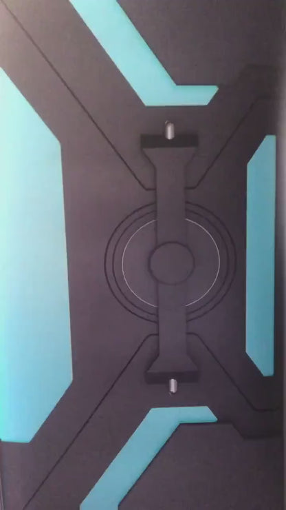 Sci-Fi Pressure Hatch Door Wrap | Dark Gray Neon Decal Skin | Self-Adhesive, Single Piece