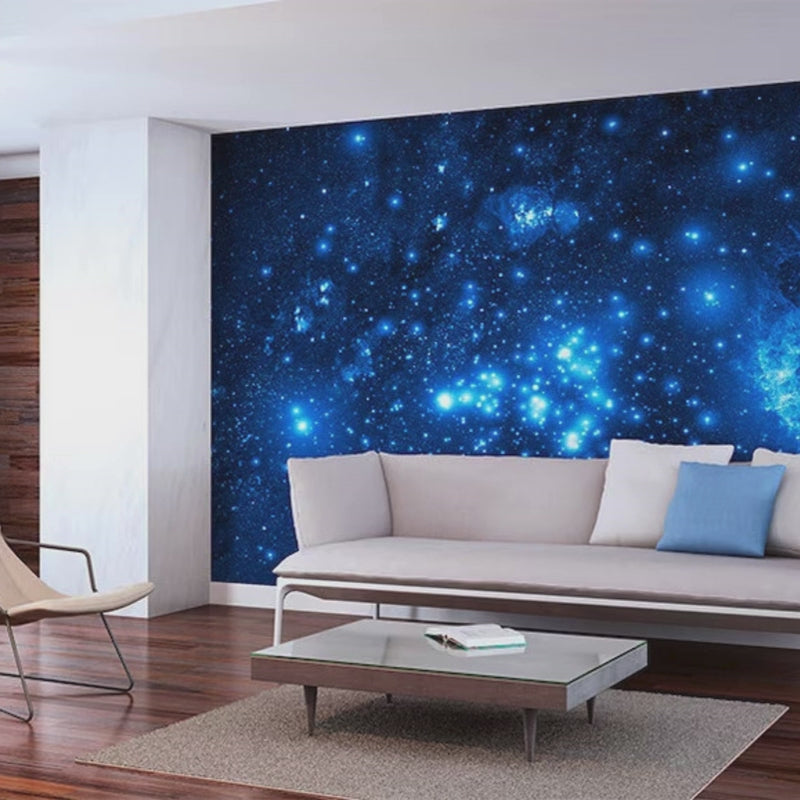 Blue galaxy starry wall mural 