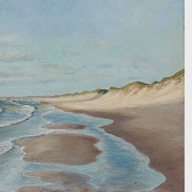 Non woven traditional wall mural featuring serene seaside horizon and beach grass