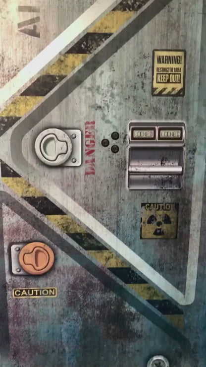 Military Bunker, Sci-Fi Armored Airlock, full door sticker mural, self-adhesive, single piece