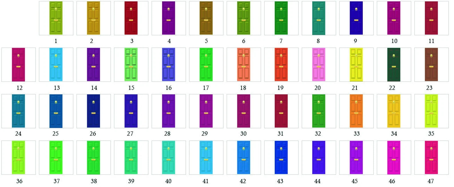 door murals for dementia units in many colors