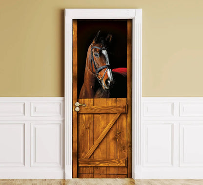 Horse in Stall door sticker mural