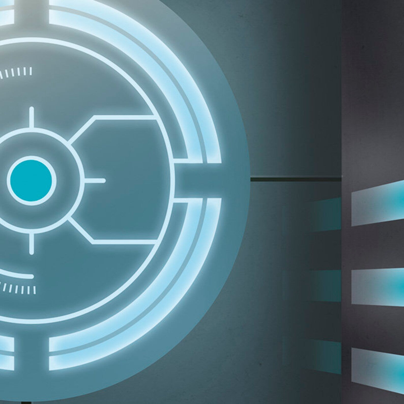 Sci-Fi Laboratory Portal Door Wrap 3D Biometric Scanner