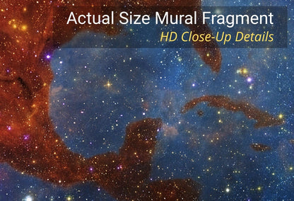 Close-up of bright stellar particles and interstellar dust clouds in a USA geography wall art design.