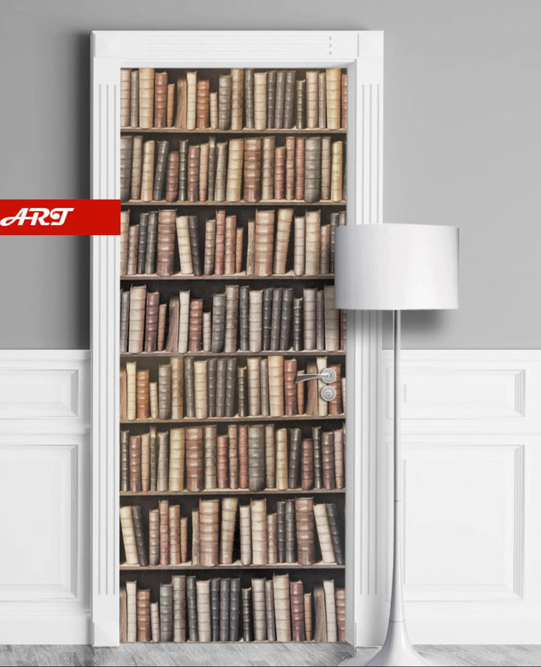 Vintage Library door mural