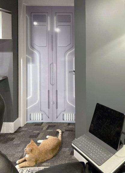 Sci-Fi Spaceship Door Wrap Peel and Stick 3D Airlock Mural