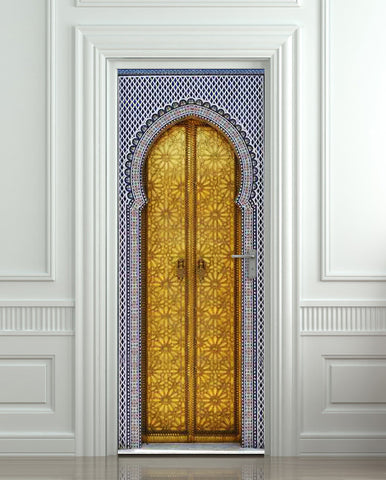 Aladdin cartoon door sticker mural 30"x80" (77x203cm), self-adhesive, single piece