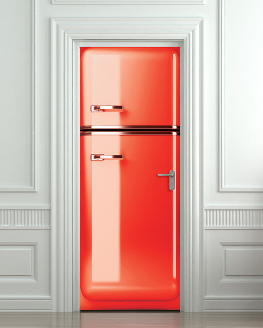 Door Wall STICKER poster red fridge decole cover film 30"x79" (77x200 cm)