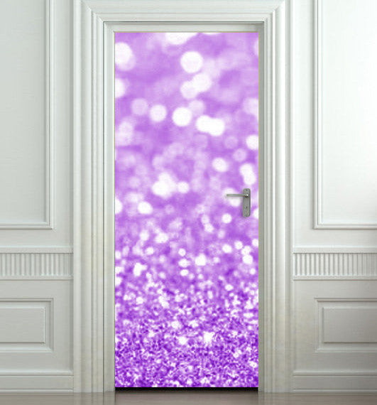 Bling glitter sparks purple sparks shimmer door mural