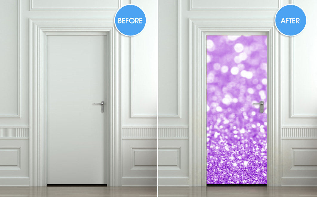 Door Wall STICKER poster bling glitter sparks purple decole sparks shimmer cover film 30"x79" (77x200 cm) - Pulaton stickers and posters
 - 2