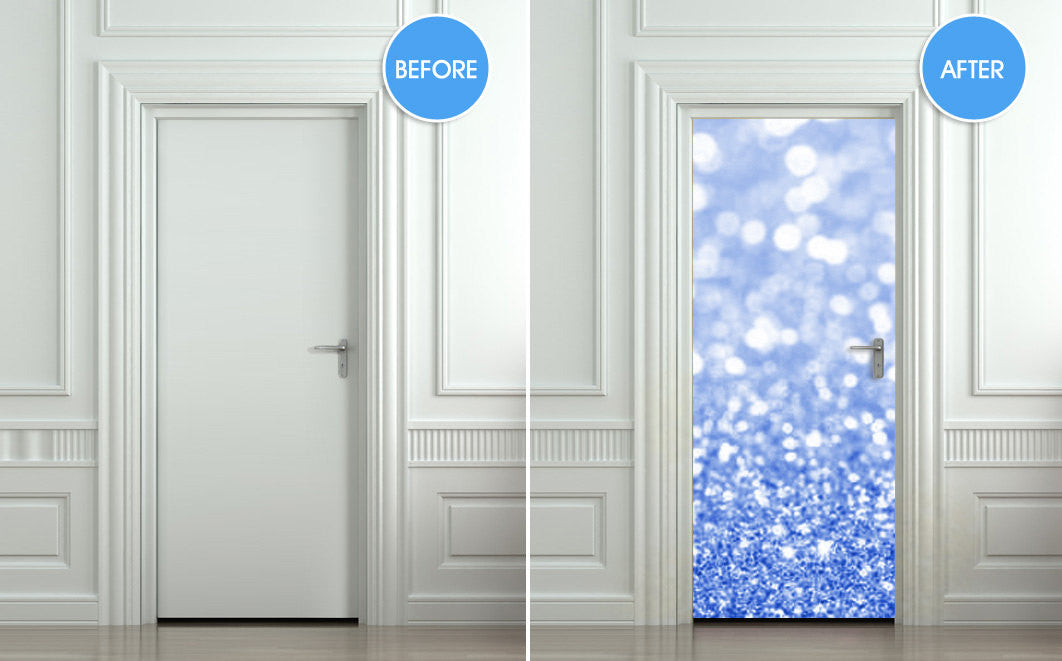 Door Wall STICKER poster bling glitter sparks blue decole sparks shimmer cover film 30"x79" (77x200 cm) - Pulaton stickers and posters
 - 2