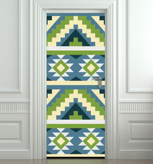 Door wall sticker cover aztec ethnic tribal pattern 30"x79"(77x200cm) - Pulaton stickers and posters
 - 1