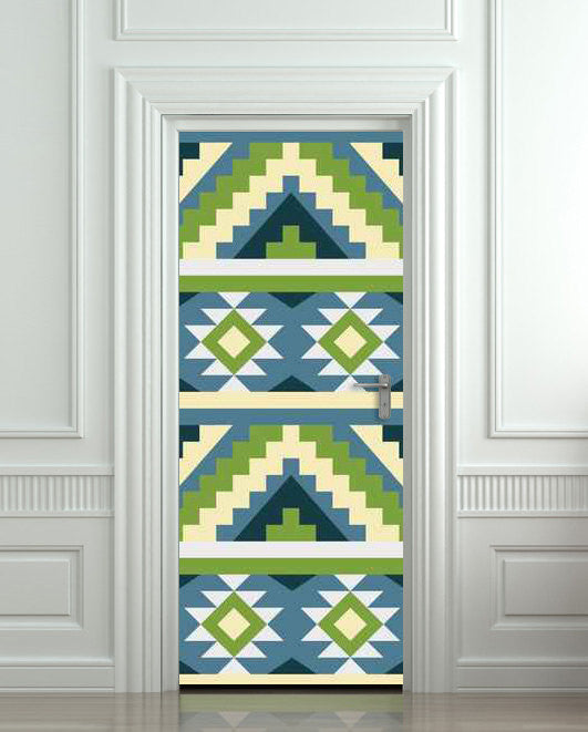 Door wall sticker cover aztec ethnic tribal pattern 30"x79"(77x200cm) - Pulaton stickers and posters
 - 1