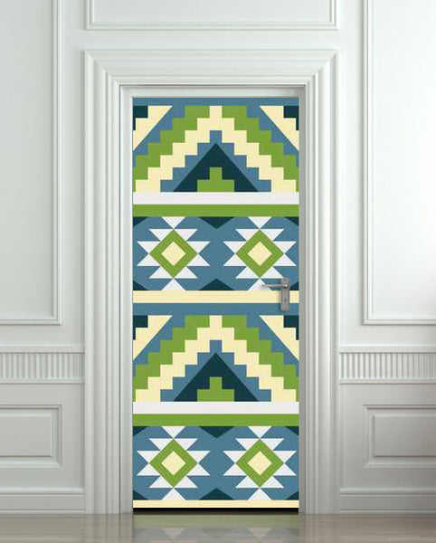 Door wall sticker cover aztec ethnic tribal pattern 30"x79"(77x200cm) - Pulaton stickers and posters
 - 1