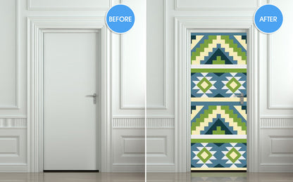 Door wall sticker cover aztec ethnic tribal pattern 30"x79"(77x200cm) - Pulaton stickers and posters
 - 2