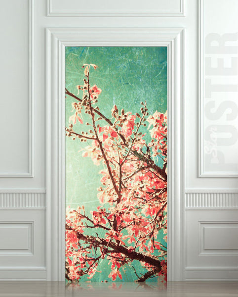 Door STICKER tree apple garden plum mural decole film self-adhesive poster 30"x79"(77x200 cm) - Pulaton stickers and posters
 - 1