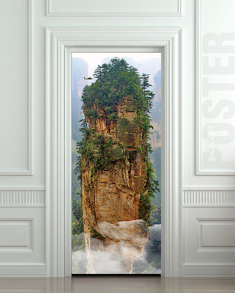Door STICKER China mountain rock mural decole film self-adhesive poster 30"x79"(77x200 cm) - Pulaton stickers and posters
 - 1