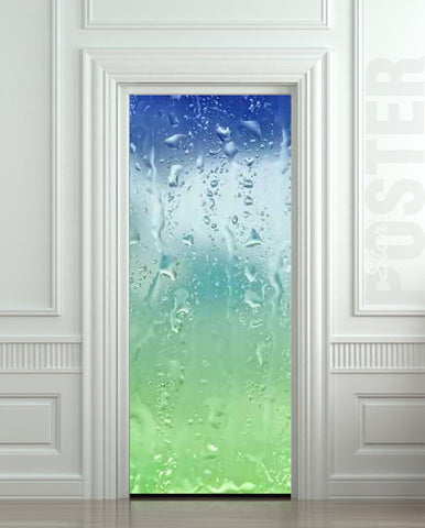 Door STICKER drops rain window dew mural decole film self-adhesive poster 30"x79"(77x200 cm) - Pulaton stickers and posters
 - 1