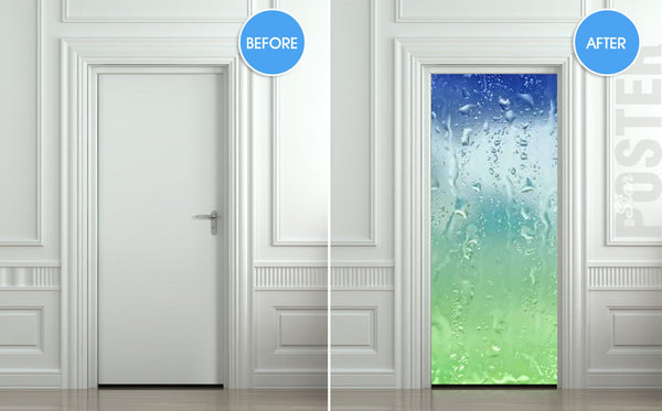 Door STICKER drops rain window dew mural decole film self-adhesive poster 30"x79"(77x200 cm) - Pulaton stickers and posters
 - 2