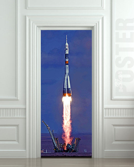 Door STICKER rocket space start aero mural decole film self-adhesive poster 30"x79"(77x200 cm) - Pulaton stickers and posters
 - 1