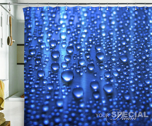 Water Drops Shower Curtain 71"W×74"H (180x188cm)