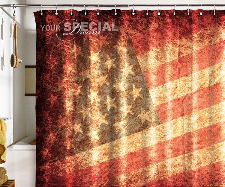 USA flag Shower Curtain 71"W×74"H (180x188cm)