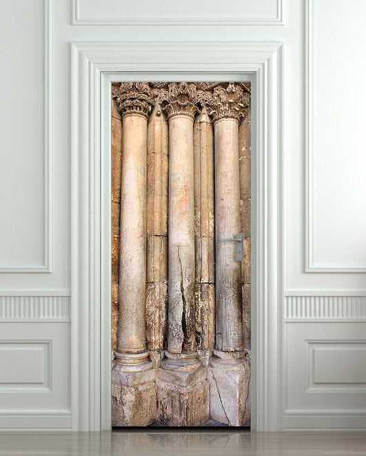 Door STICKER columns column foot antiquity antiquities mural decole film self-adhesive poster 30"x79"(77x200 cm) - Pulaton stickers and posters
 - 1