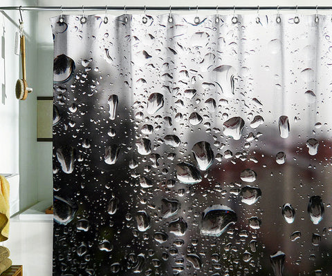 Bath Shower Curtain rain shower splashes drops splash sputter B&W - Pulaton stickers and posters

