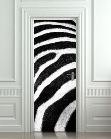 Door STICKER zebra zoo Madagascar Africa animal mural decole film self-adhesive poster 30"x79"(77x200 cm) - Pulaton stickers and posters
