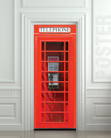 Door wall sticker London Telephone Box self-adhesive poster, mural, decole, film 30"x79" (77x200 cm) - Pulaton stickers and posters
 - 1